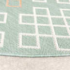Round Modern Outdoor Rug - Playa Geo Green