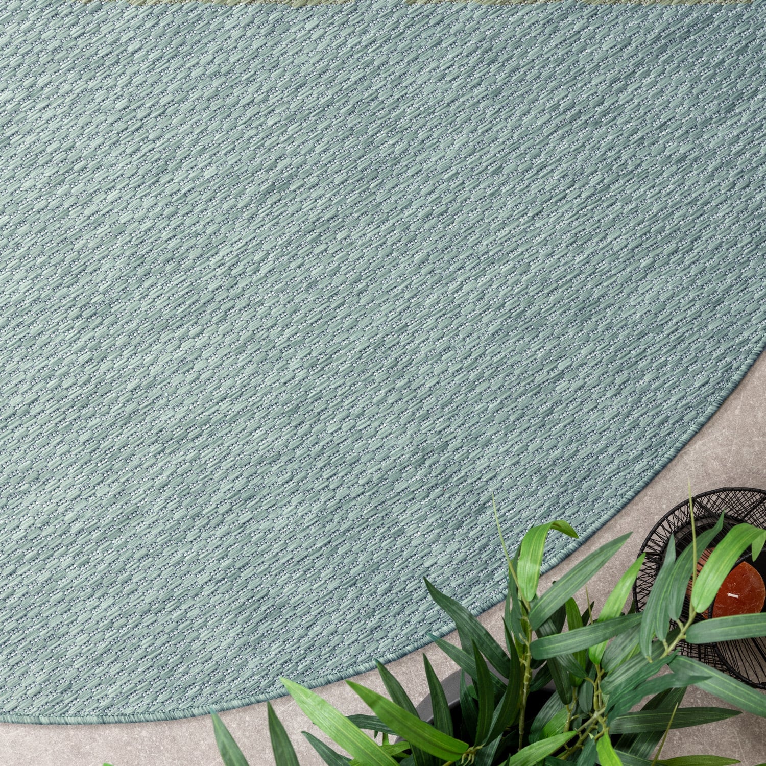 Round Outdoor Rug - Costa Turquoise