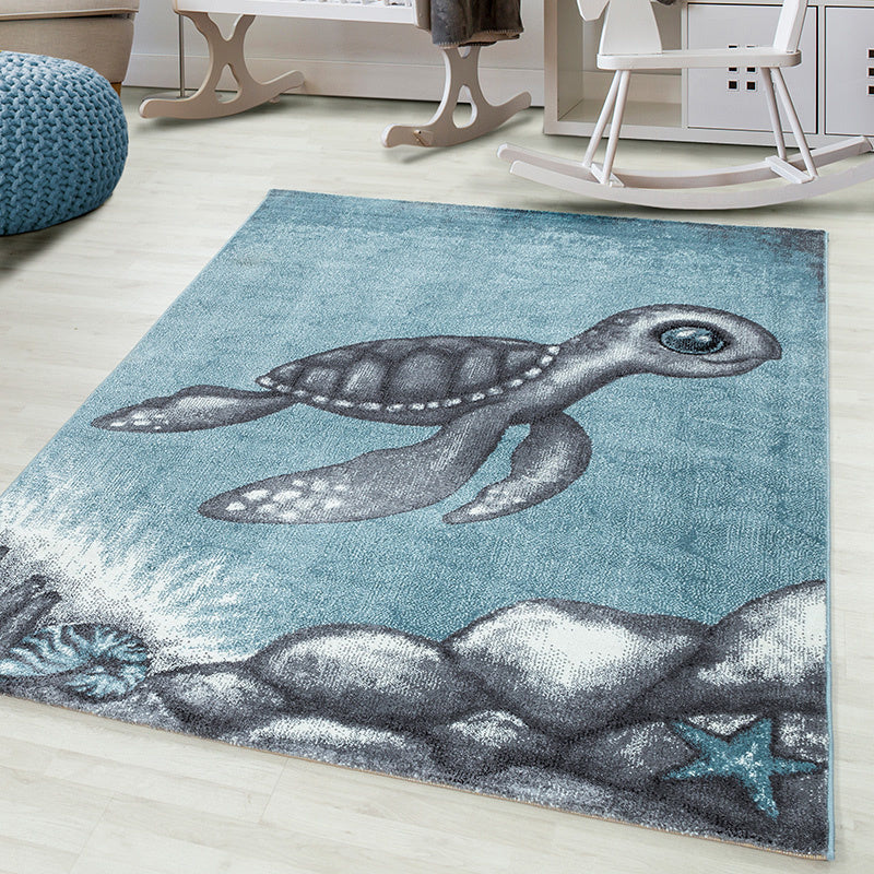 Children's Floor Rug - Bambi Turtle Blue