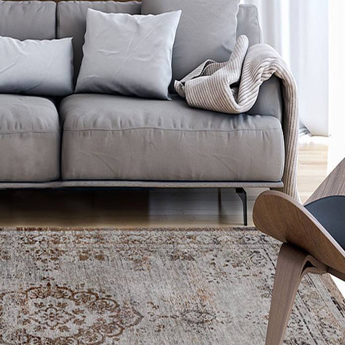 Vintage Floor Rug - The Fading World Grey Ebony 8257