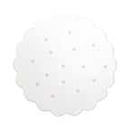 Round Kids Room Rug - Cloudy Dots White