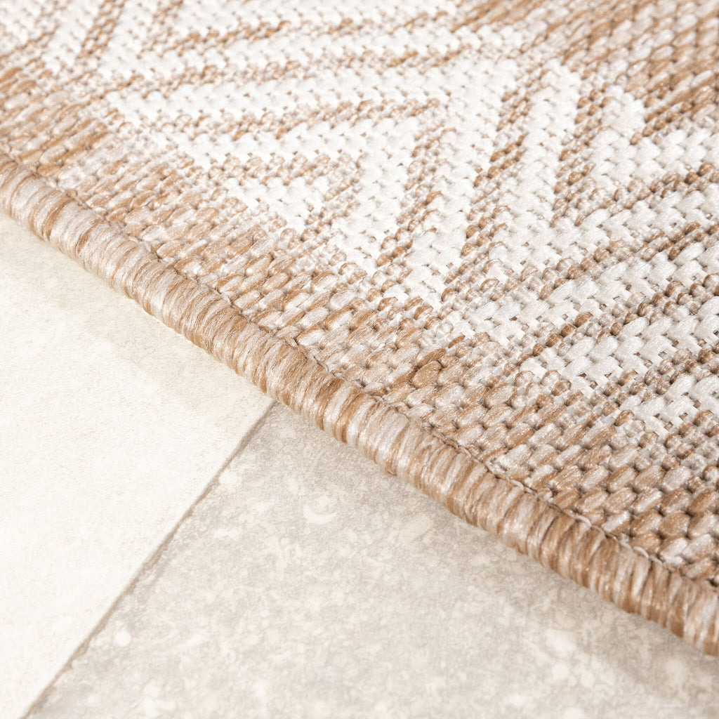 Round Jute Outdoor Rug – Nusa Medallion Beige/Cream