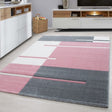Modern floor rug - Tetris Pink 1310