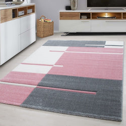 Modern floor rug - Tetris Pink 1310