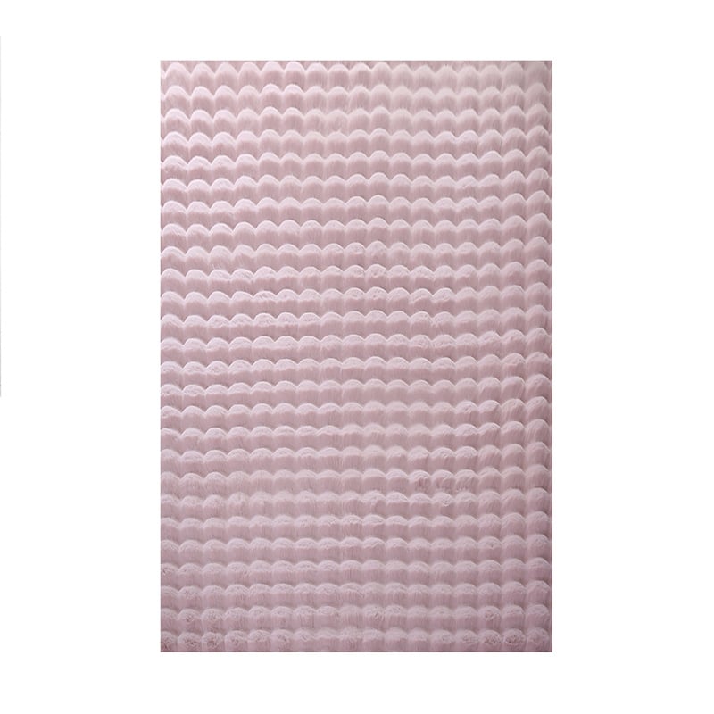 Soft high-pile floor rug - Ambrey 3D Pink