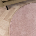 Soft round rug - Teddy Pink