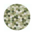 Round modern floor rug - Amado Green 6444