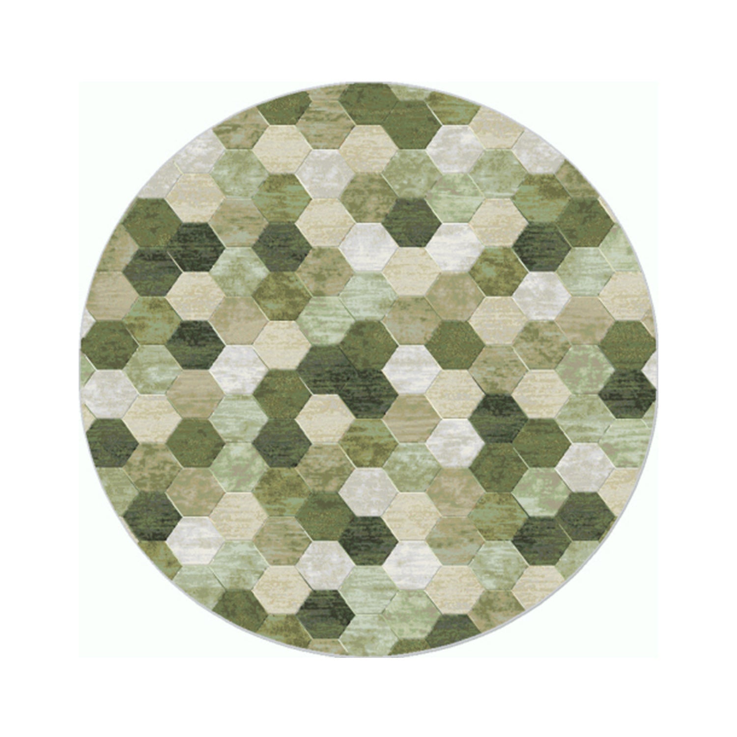 Round modern floor rug - Amado Green 6444