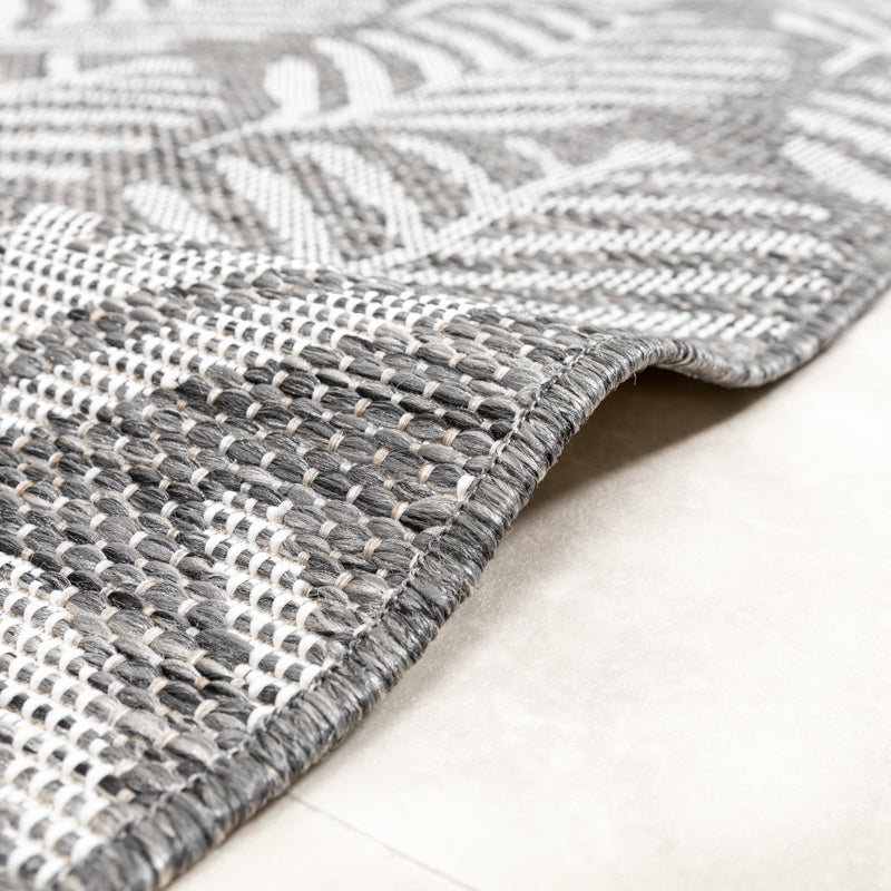 Outdoor Rug - Summer Leaves Grey