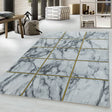 Modern floor rug - Marble Box Grey/Gold