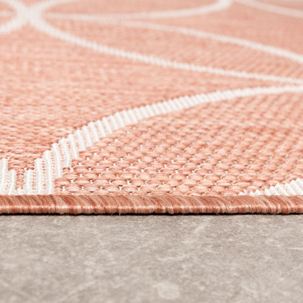 Geometric Outdoor Rug – Faro Ripple Pink