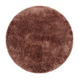 Round high-pile floor rug - Blushy Terra/Brown