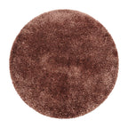 Round high-pile floor rug - Blushy Terra/Brown