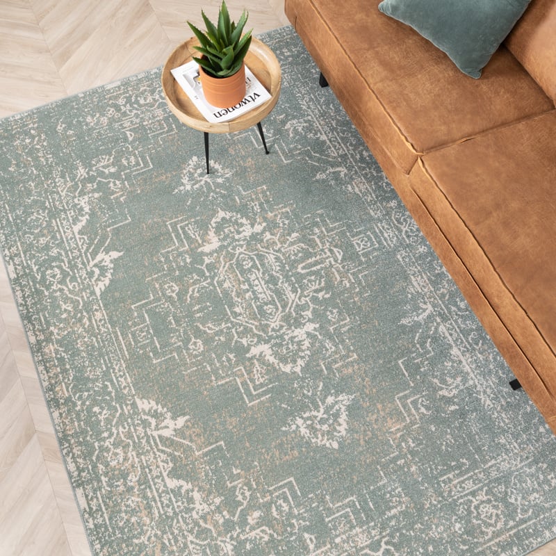 Vintage Rug - Spring Ethnic Green/Cream
