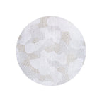 Round modern floor rug - Meditation Coral 9228 White