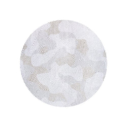 Round modern floor rug - Meditation Coral 9228 White