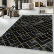 Modern floor rug - Marble Pattern Anthracite/Gold