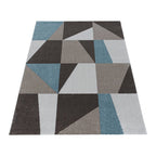 Retro floor rug - Stencil Box Blue/Brown