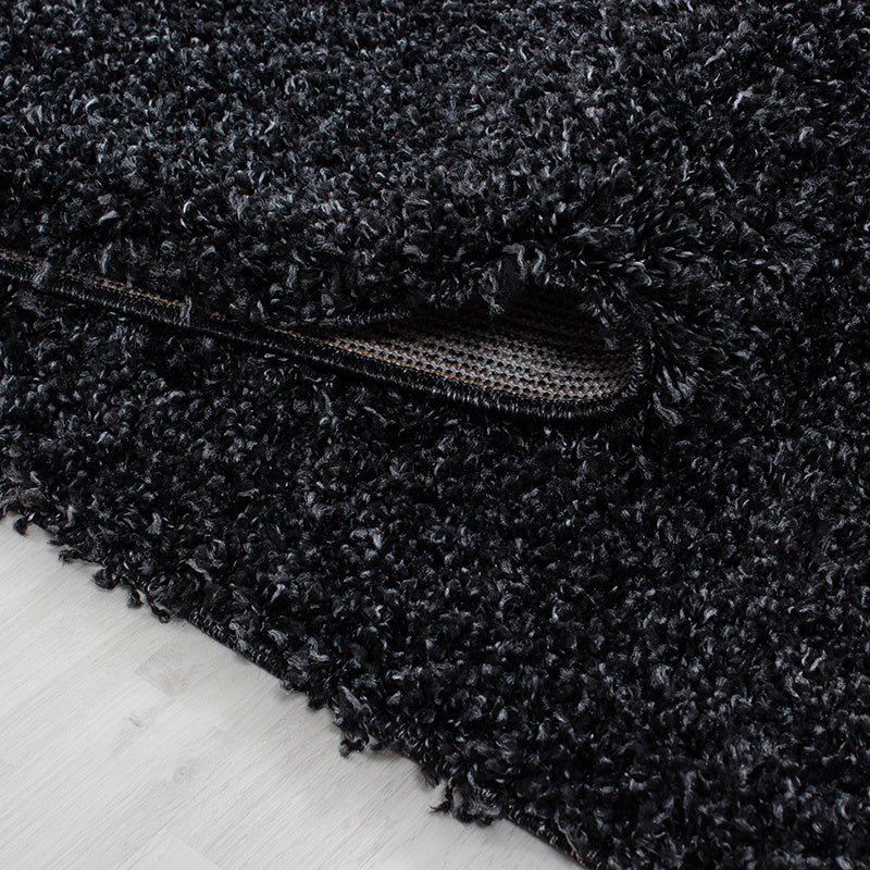 Round high-pile floor rug - Sade Anthracite