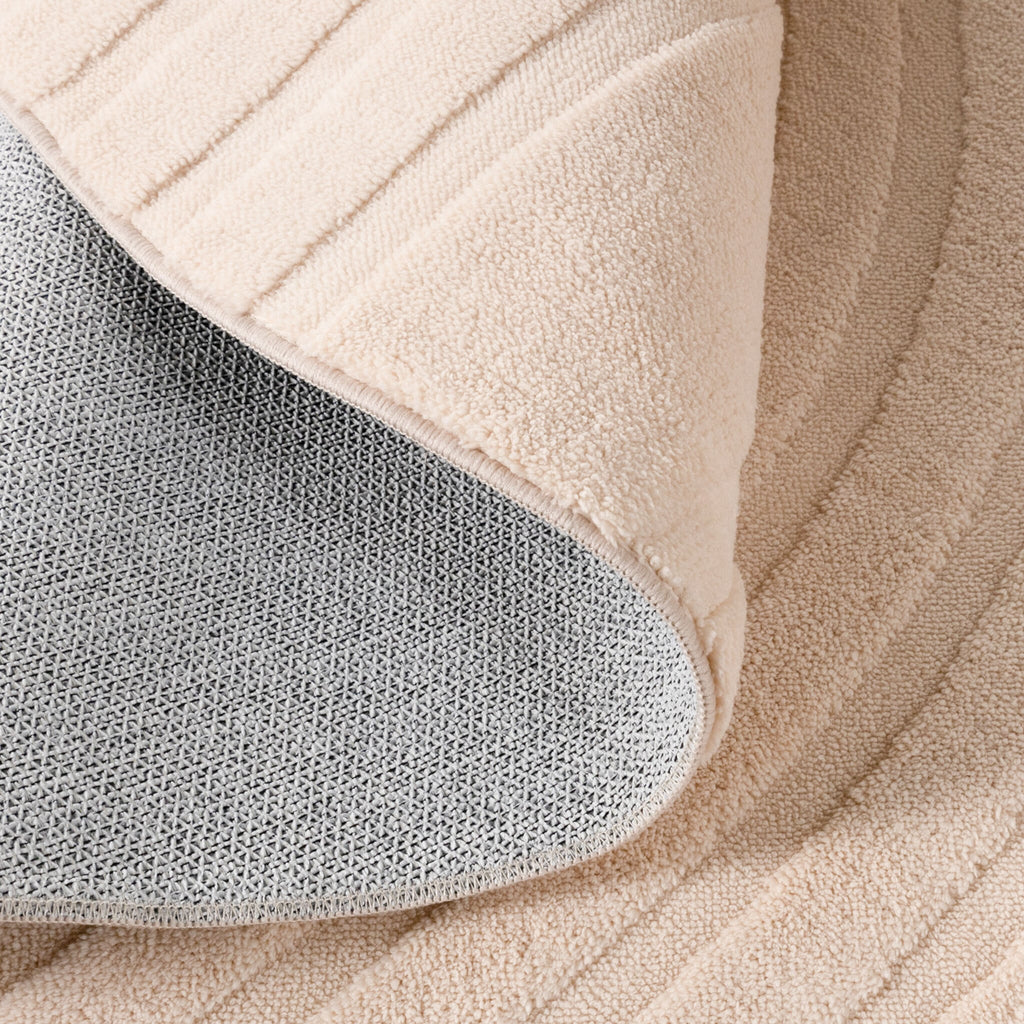 Round Scandinavian Rug - Charm Curves Beige