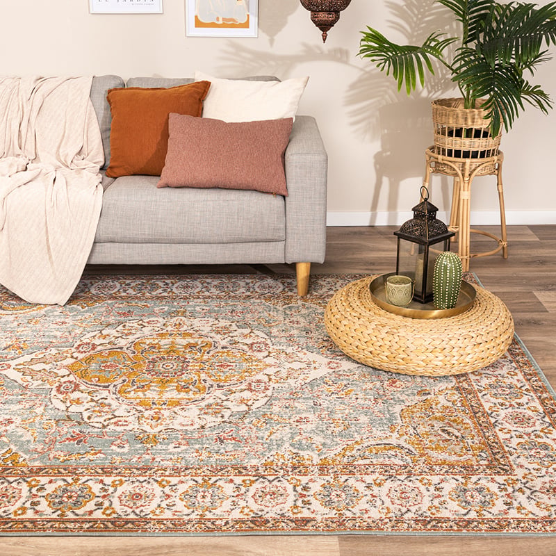 Vintage Rug - Thirza Medallion Light Blue/Multicolour