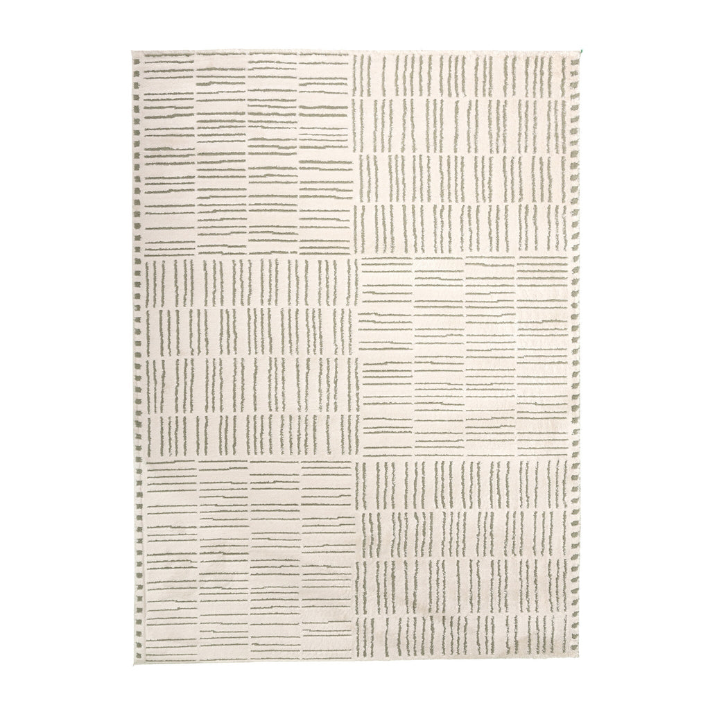 Scandinavian Rug - Yune Lines Cream/Green