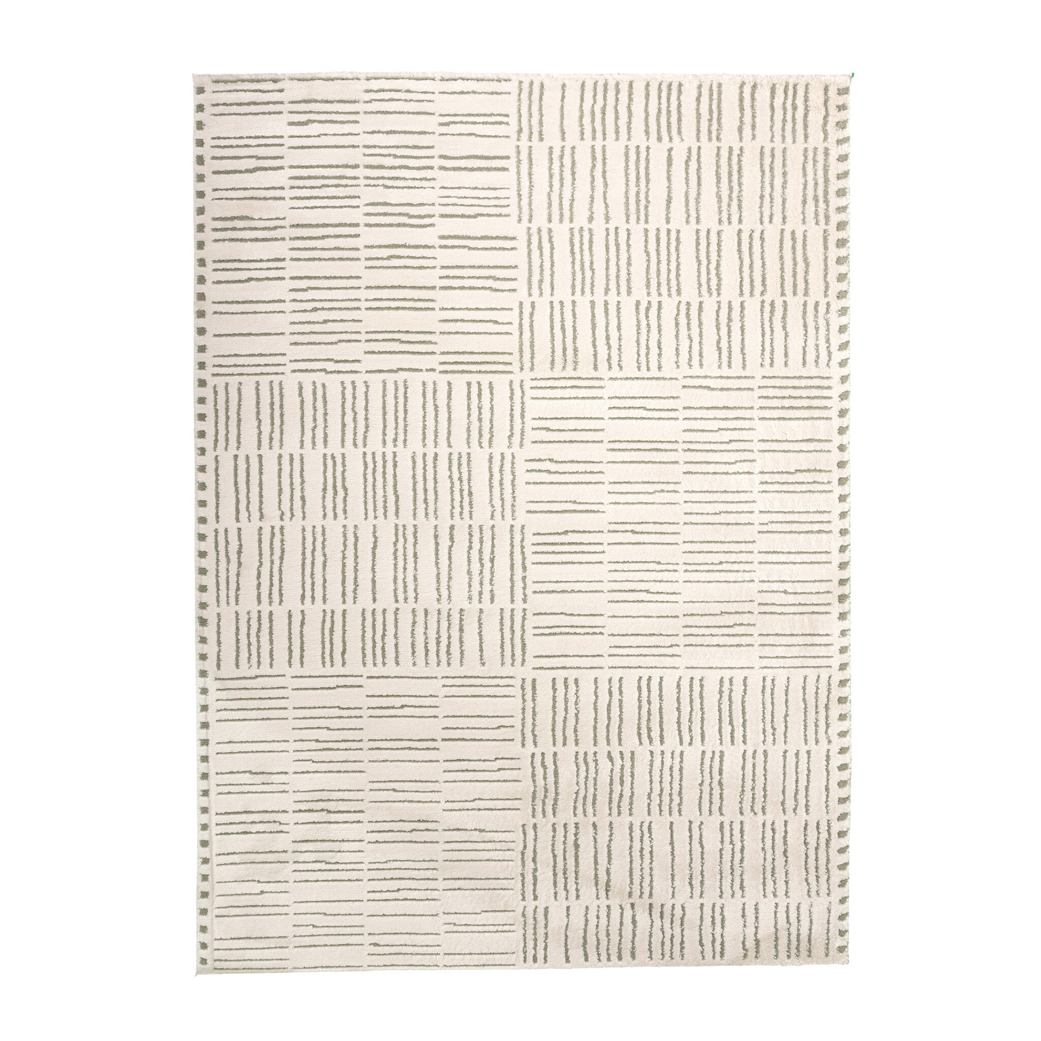 Scandinavian Rug - Yune Lines Cream/Green