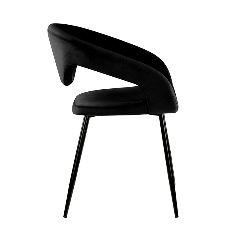 Velvet dining chair - Lenn Black