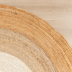 Round Jute Rug - Mirai Border White/Natural