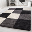 High-Pile Floor Rug - Cube Black