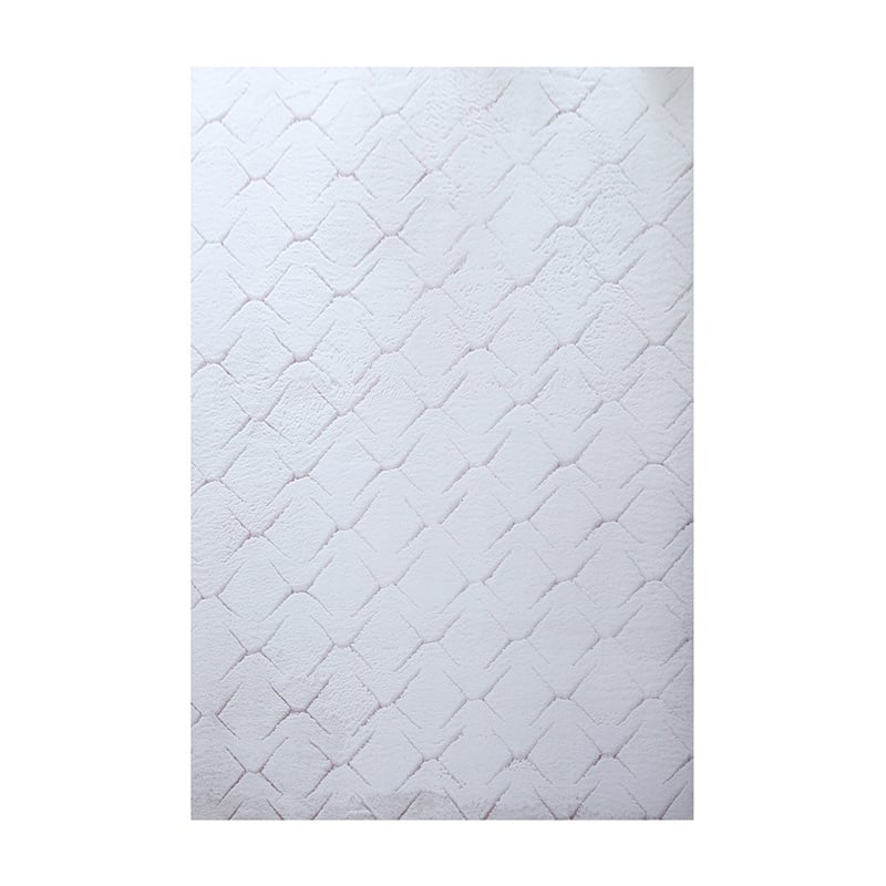 Soft geometric floor rug - Vellion Square White/Pink