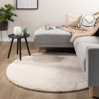 Round Low-Pile Rug - Cozy Cream