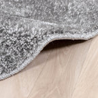 Round High Pile Rug - Glazy Light Grey
