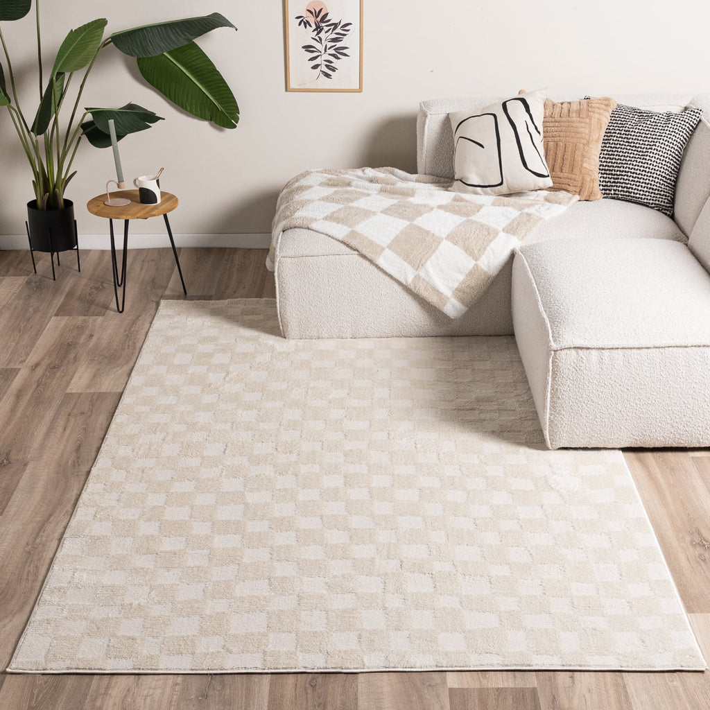Japandi Rug - Yori Checkerboard Cream
