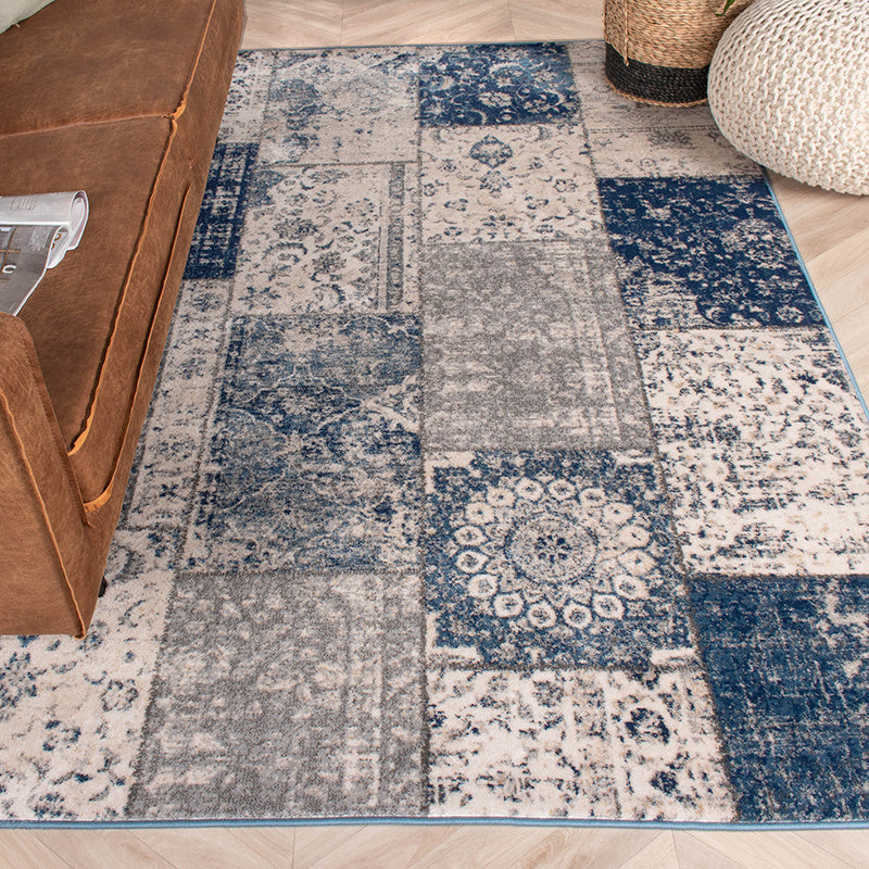 Patchwork Rug - Deep Blue