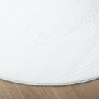 Round Low-Pile Rug - Cozy White