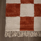 Checkerboard Rug - Blox Fringe Terracotta