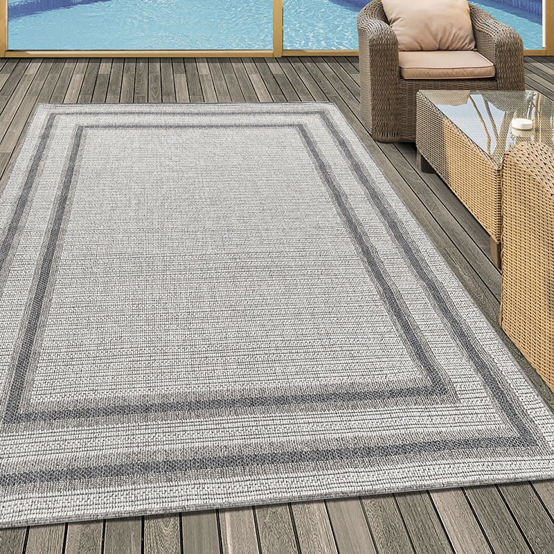 Jute balcony rug - Aruba Double-Edge Cream