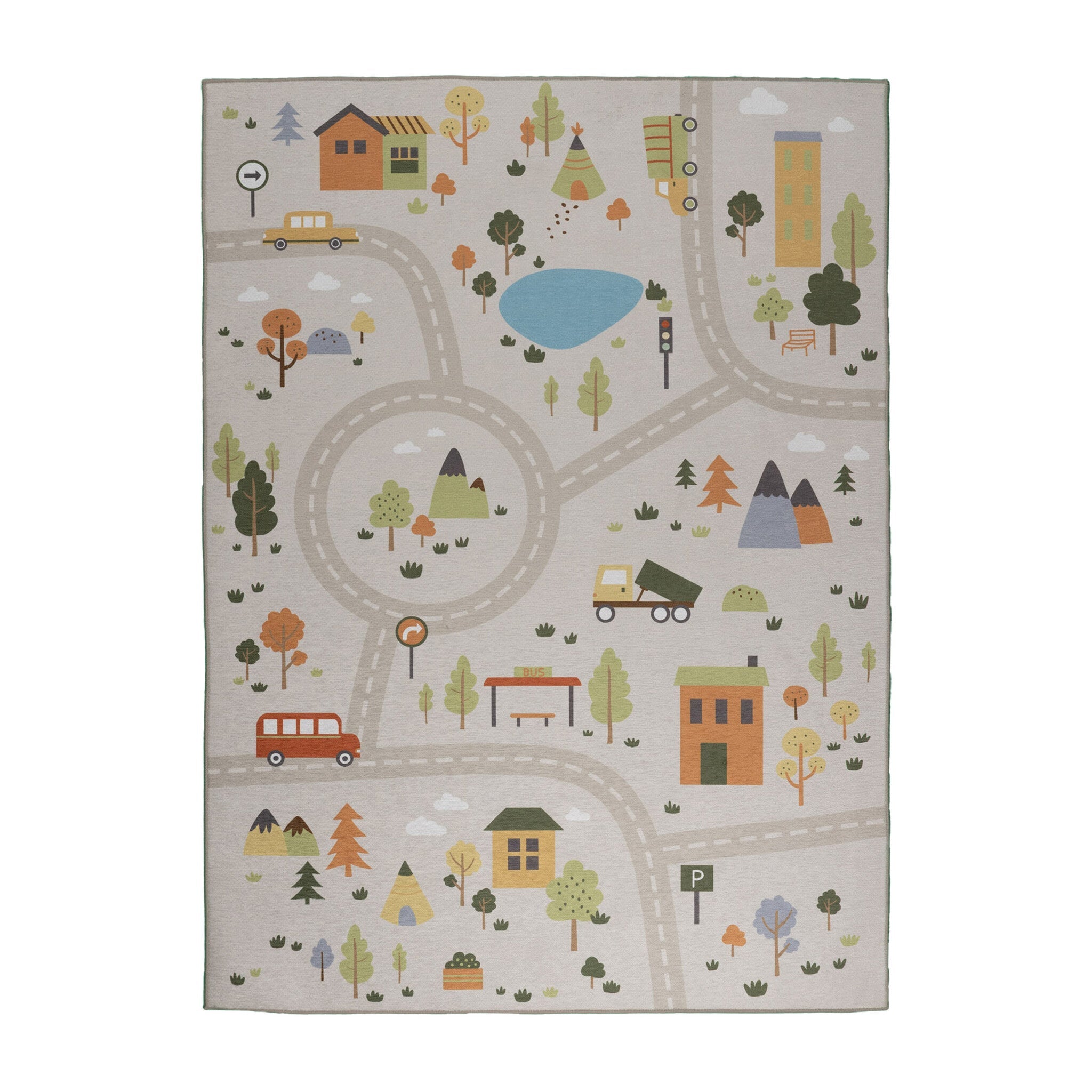Car Play Rug - Rocky Ride Grey