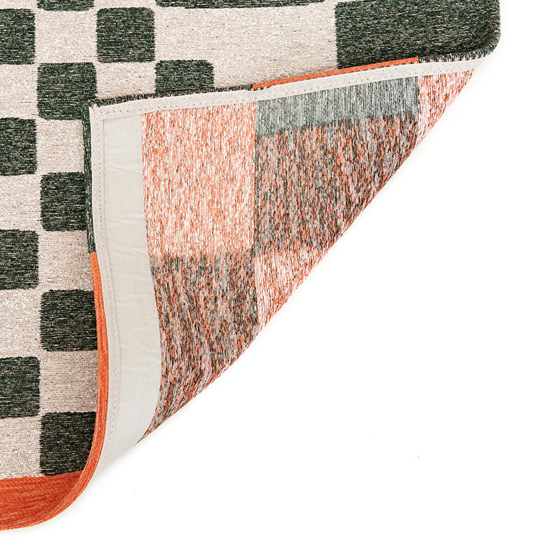 Retro floor rug - Chess Deep Green 9339
