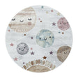 Round Children's Floor Rug - Fleurtje Planets White