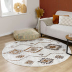 Round berber rug - Blend Aztec Terra