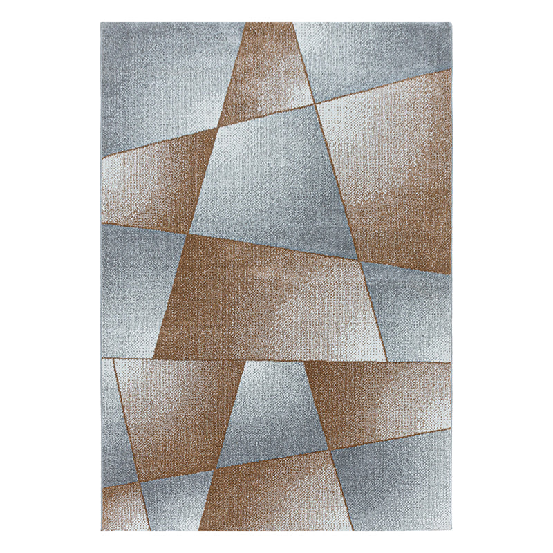 Low Pile Floor Rug - Smoothly Design Brown/Grey