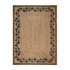 Jute floor rug - Marino Floral Natural