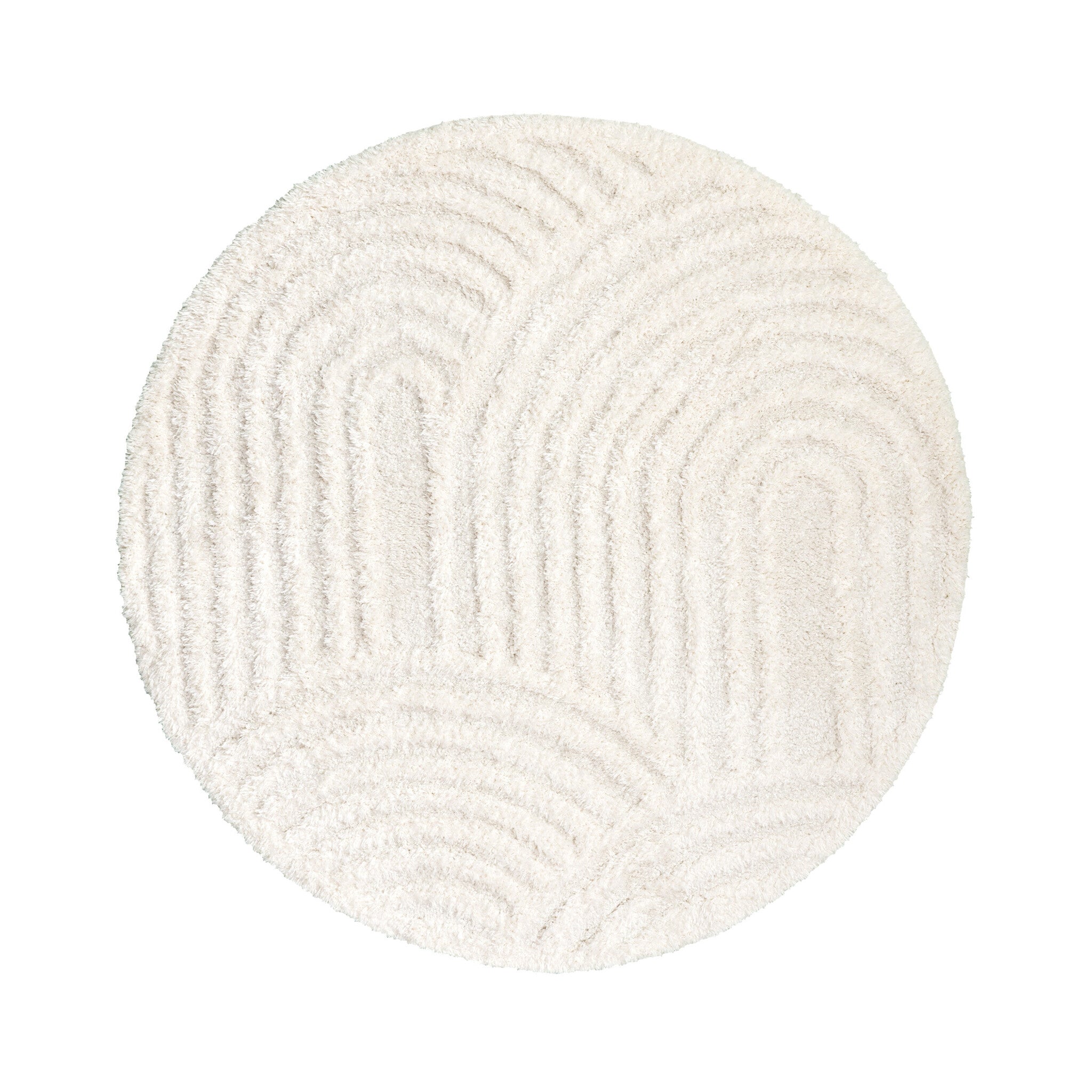 Round Scandinavian Rug - Lova Arches Cream