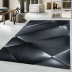 Modern Floor Rug - Streaky Design Black