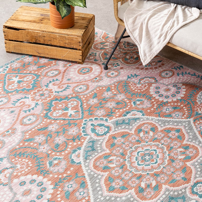 Bohemian Outdoor Rug - Vedra Medallion Pink