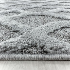 Round Scandinavian Floor Rug - Pitea Tile Grey