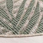 Round Outdoor Rug - Tiga Edge Green