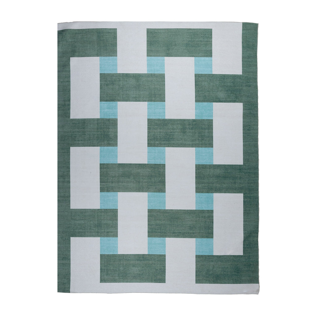 Retro Indoor Outdoor Rug - Pop Lines Green